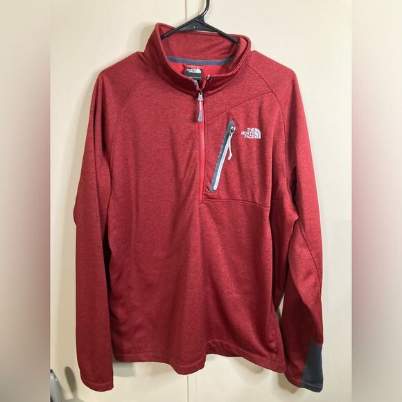 The North Face 1/4 Zip Red Pullover Sweatshirt Men's Size XL - Picture 1 of 4